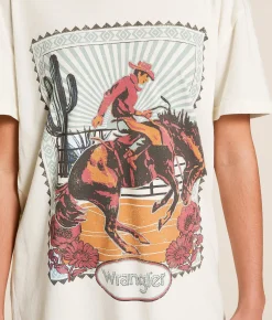 Wrangler® Cowboy Stampede Oversized T-Shirt Egret Heather Discount