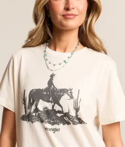 Wrangler® Cowboy T-Shirt Antique White Outlet