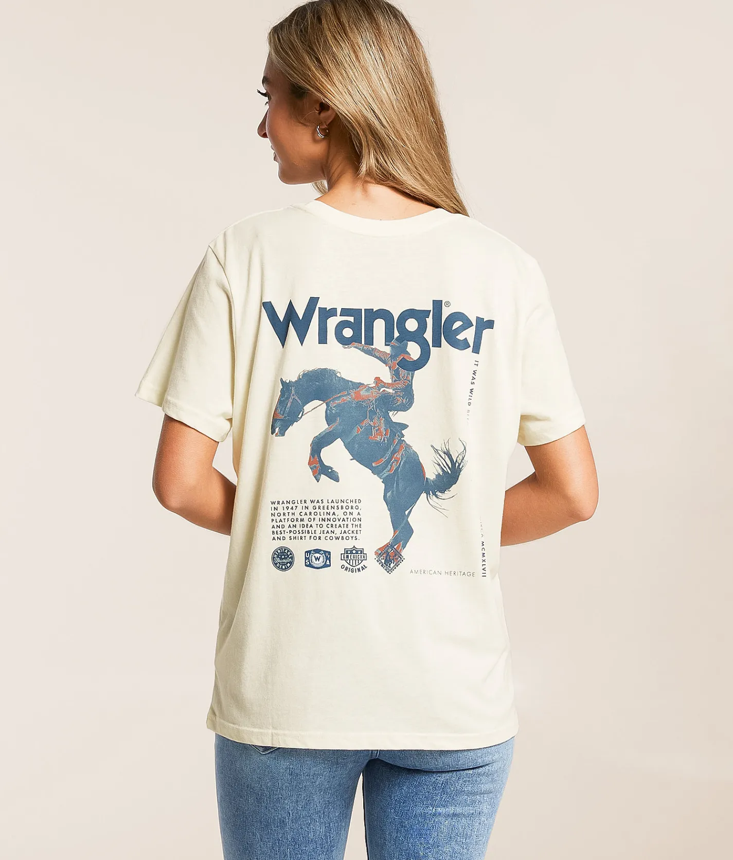 Wrangler® Cowboy T-Shirt Marshmallow Heather Clearance
