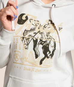 Ariat Cowgirl Sunrise Hooded Sweatshirt White Outlet