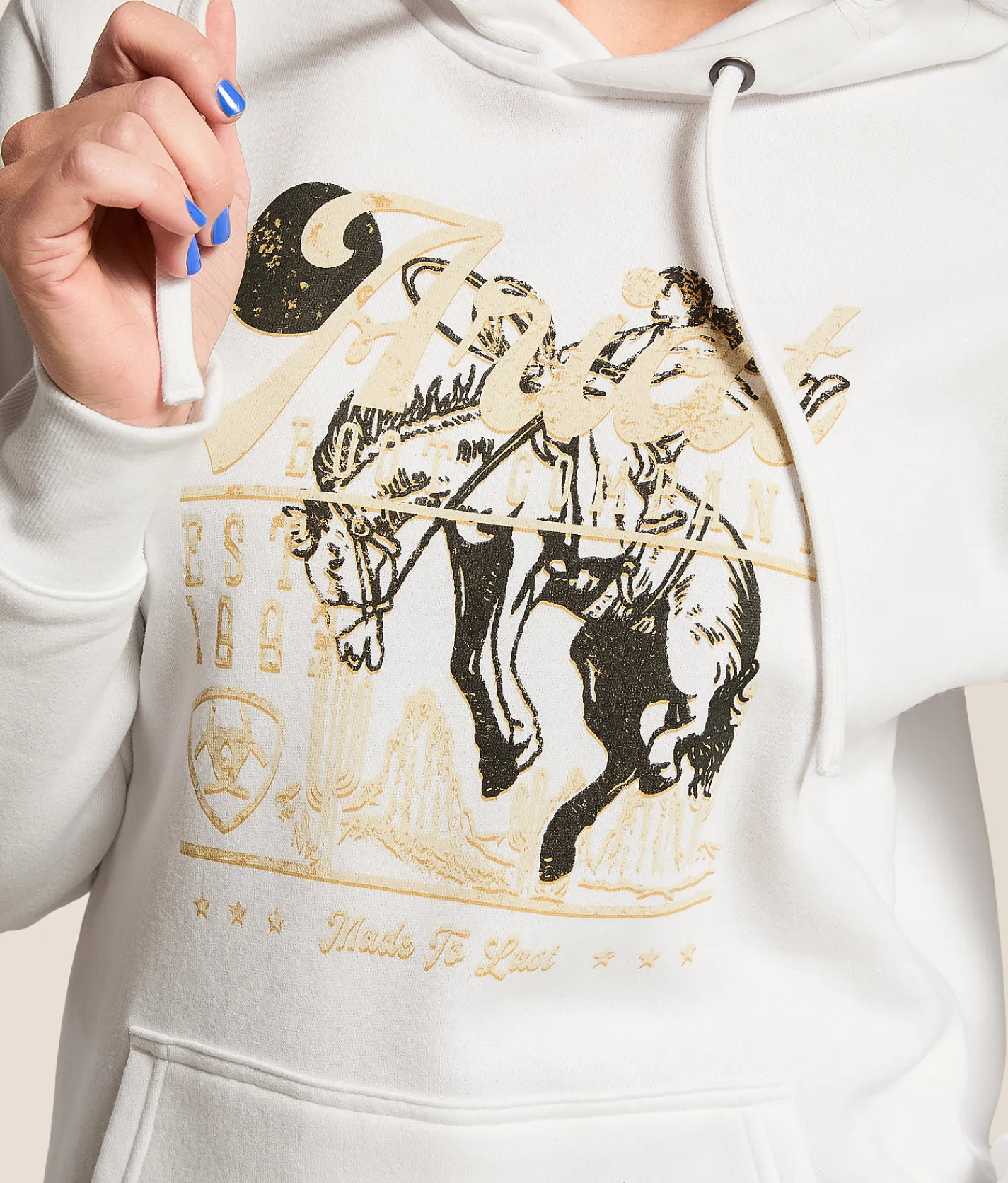 Ariat Cowgirl Sunrise Hooded Sweatshirt White Outlet