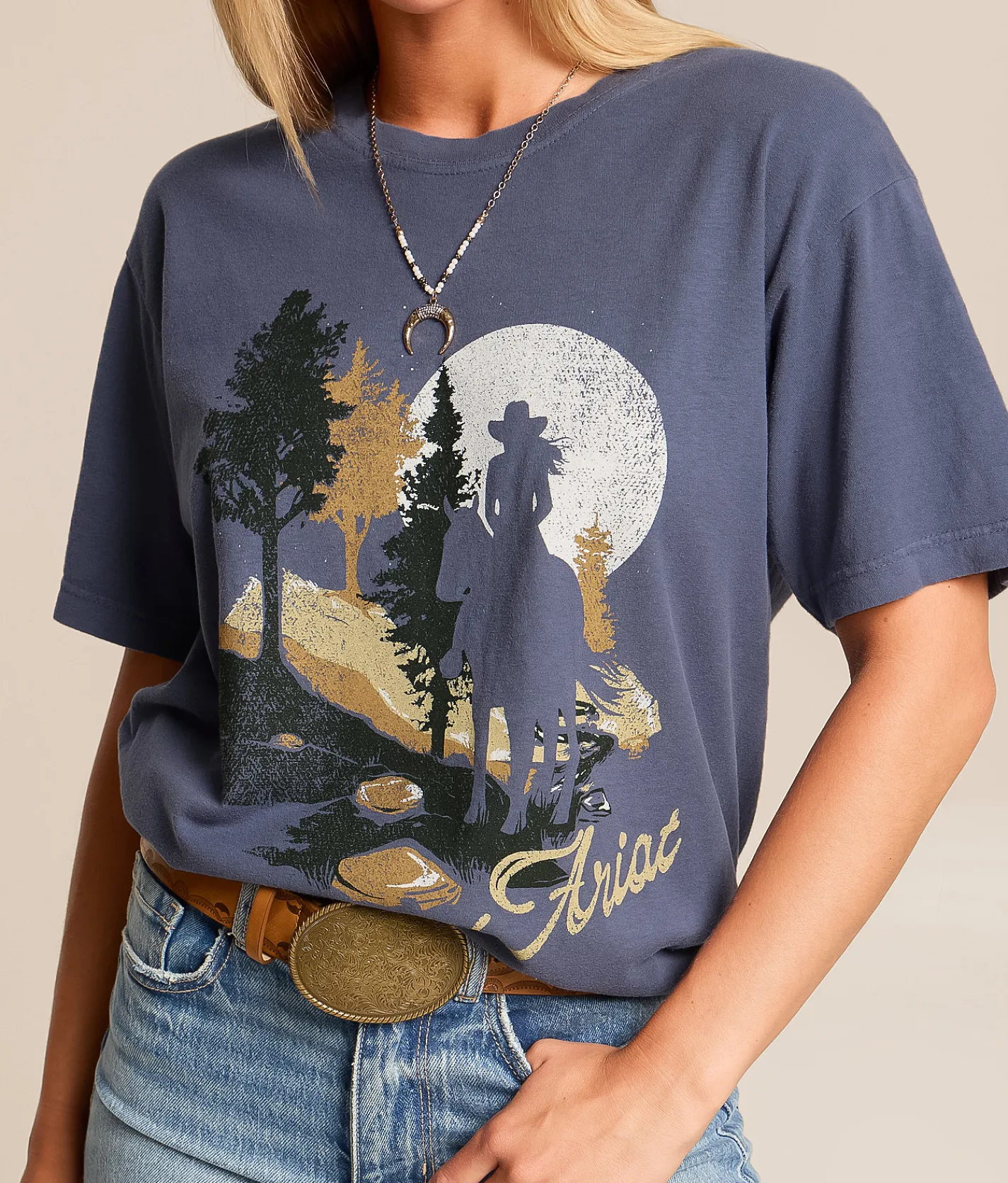 Tops | Ariat Cowgirl T-Shirt Navy
