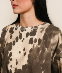 Tops | Gilded Intent Cropped T-Shirt Cow Print