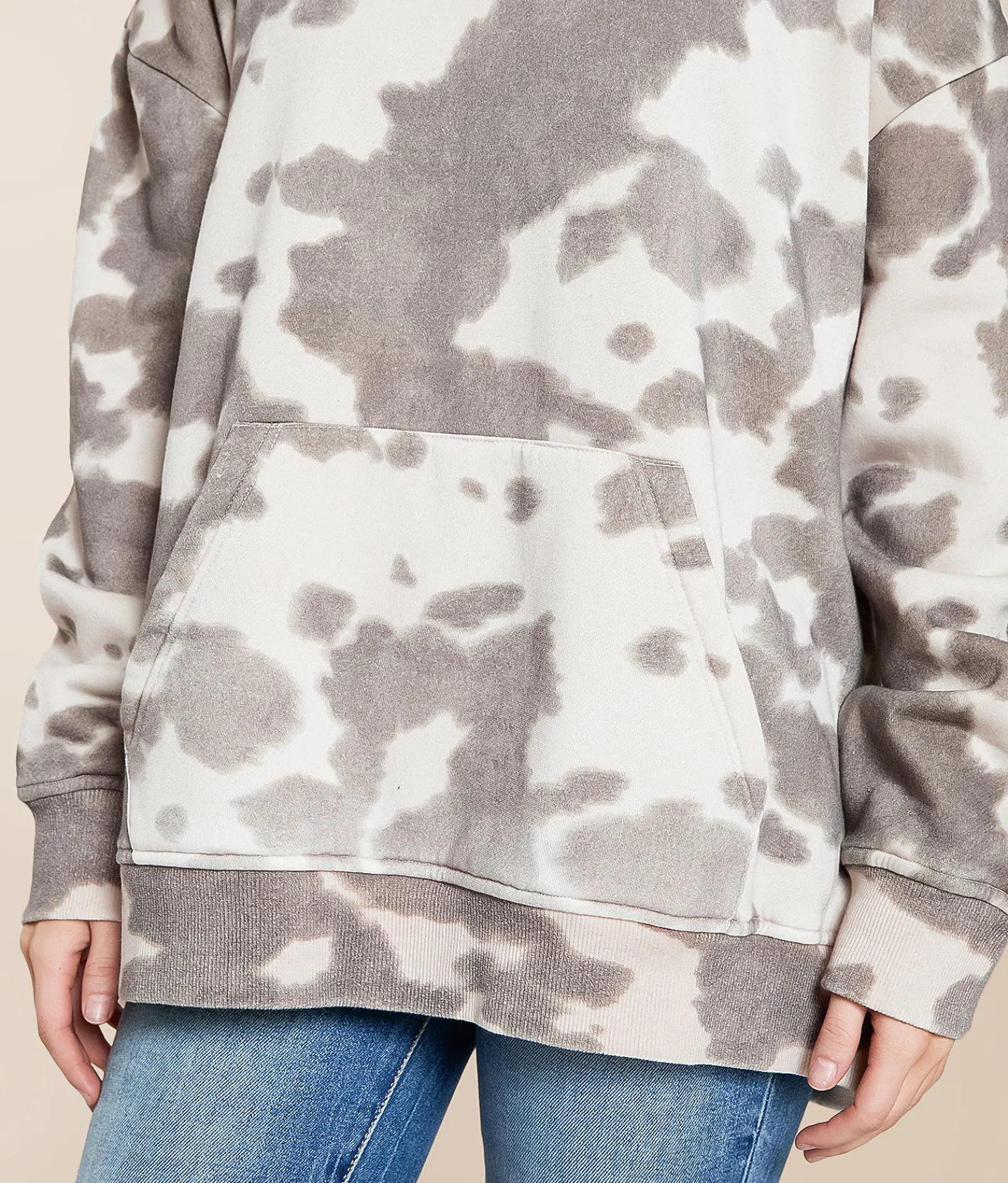 Tops | Gilded Intent Hooded Sweatshirt Cow Print