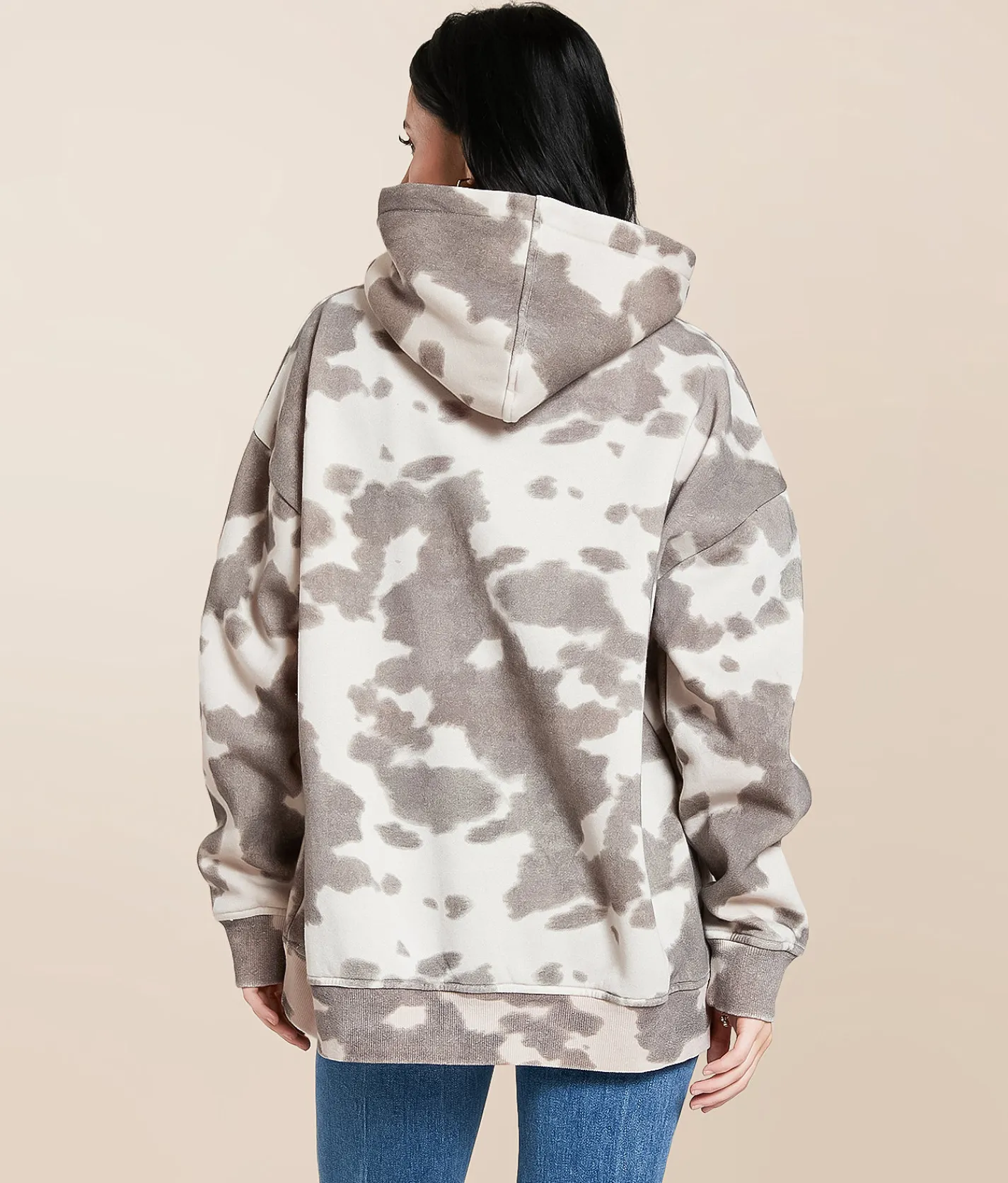 Tops | Gilded Intent Hooded Sweatshirt Cow Print