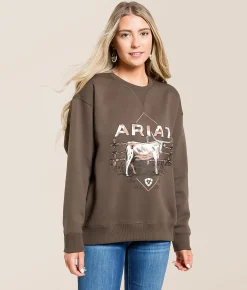 Tops | Ariat Cow Pullover Banyan Bark