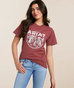 Ariat Cow Rope T-Shirt Brick Discount