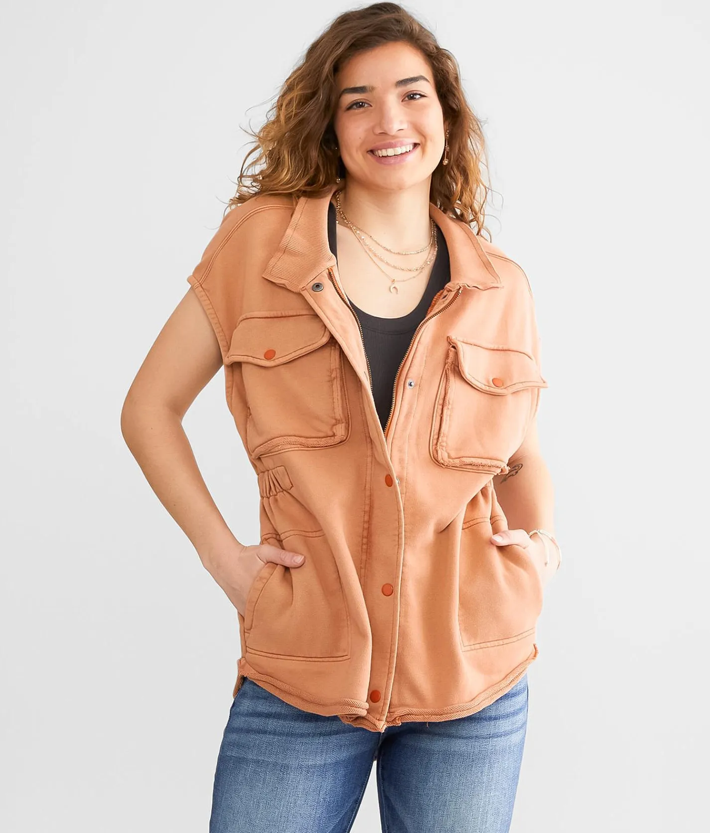 Tops|Coats & Jackets | Free People Coza Utility Vest Cinnabear