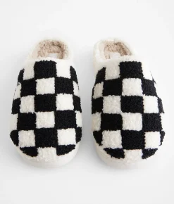 Shoes | Mia Cozi Checker Slipper Black White