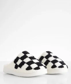 Shoes | Mia Cozi Checker Slipper Black White