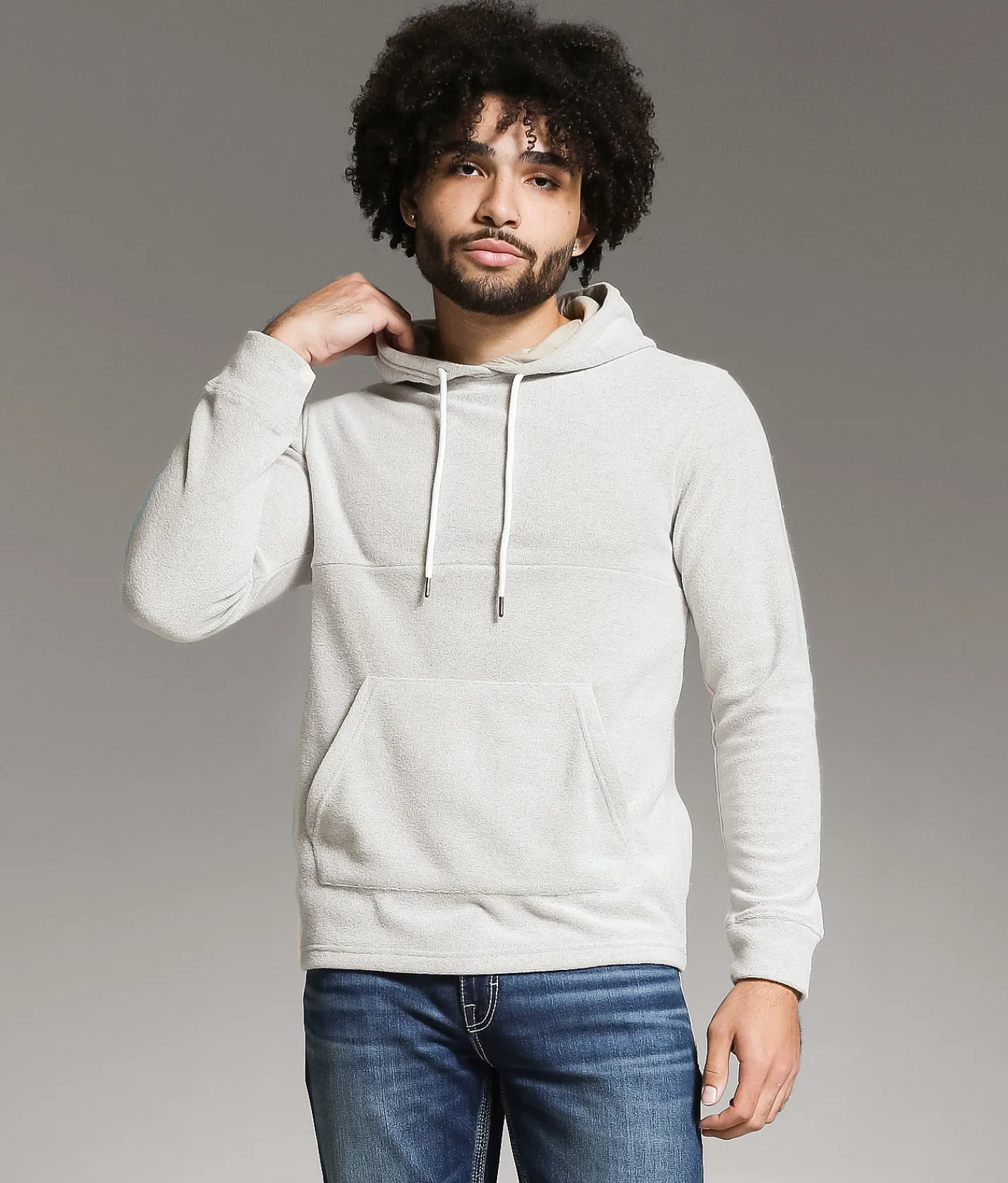 Tops | BKE Cozy Knit Hoodie Cloud Dancer