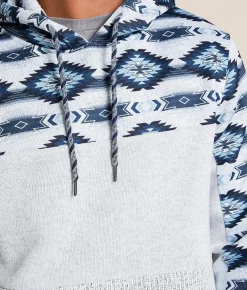Tops | Departwest Cozy Southwestern Hooded Sweatshirt Ombre Blue