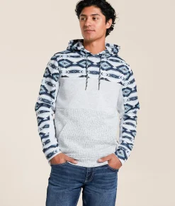 Tops | Departwest Cozy Southwestern Hooded Sweatshirt Ombre Blue