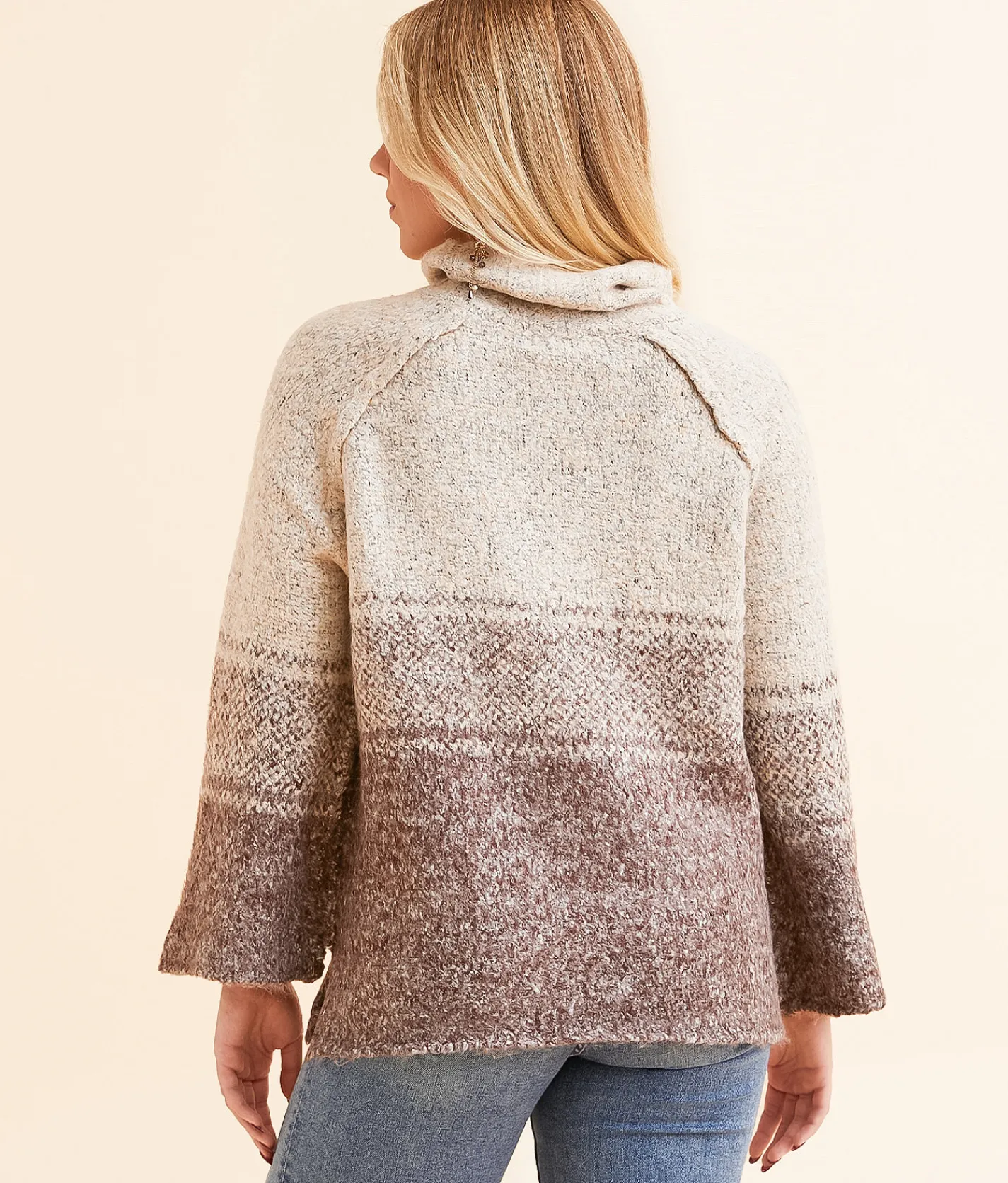 By Together Cozy Striped Sweater Mocha Multi New