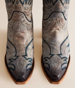 Circle G by Corral Crackled Leather Western Boot Blue Online