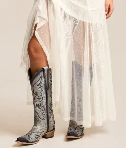 Circle G by Corral Crackled Leather Western Boot Blue Online