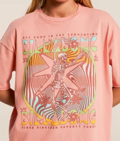Billabong Crazy Town Oversized T-Shirt Peach Out Online
