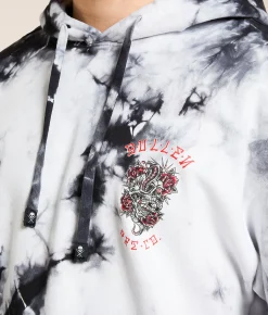 Tops | Sullen Create Destroy Hooded Sweatshirt White Black Crystal Wash