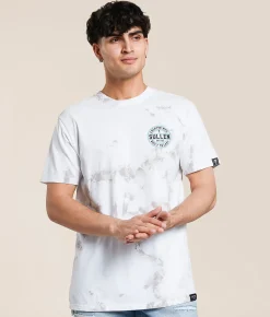 Sullen Creative Corp T-Shirt White Grey Crystal Wash New
