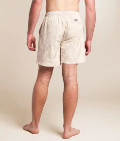 Bottoms|Swimwear | Sullen Creeping Death Stretch Swim Trunks Off White