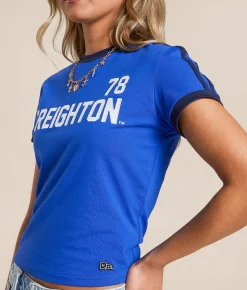 HYPE AND VICE Creighton Bluejays Baby Cropped T-Shirt Royal Blue Outlet