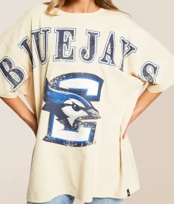 Tops | Gameday SOCIAL® Creighton Bluejays Oversized T-Shirt Oatmeal