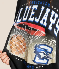 Gameday SOCIAL® Creighton Bluejays Oversized Pullover Black
