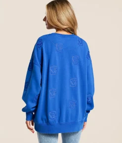 Gameday SOCIAL® Creighton Bluejays Oversized Pullover Royal Blue Discount