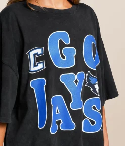 Tops | Gameday SOCIAL® Creighton Go Jays Oversized T-Shirt Washed Black