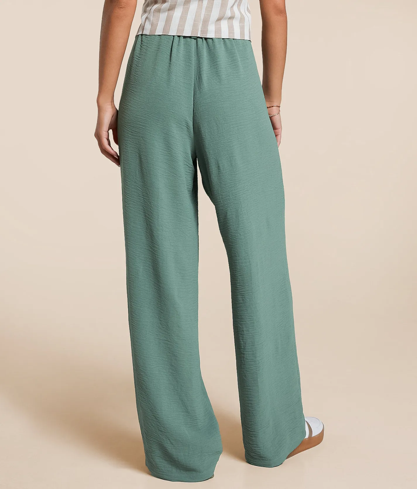 Bottoms | Willow & Root Crinkle Trouser Pant Agave Green