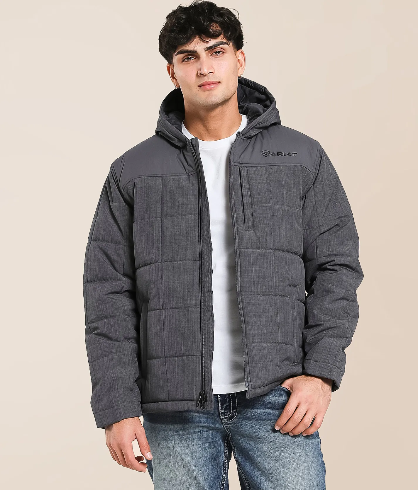 Tops|Coats & Jackets | Ariat Crius Insulated Hooded Jacket Grey Heather