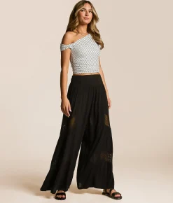 Bottoms | Angie Crochet Beach Pant Black