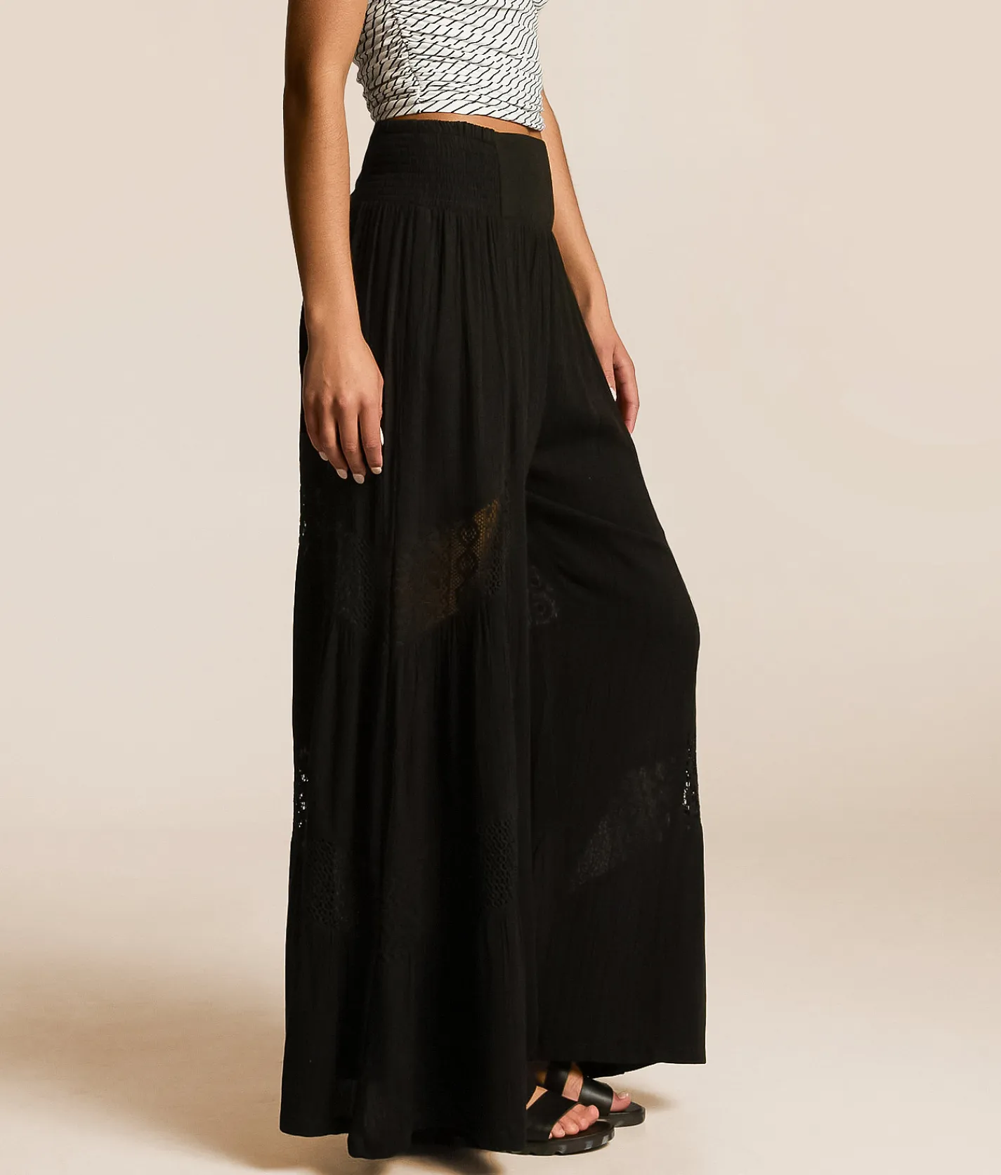 Bottoms | Angie Crochet Beach Pant Black