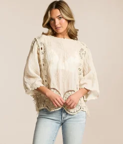Tops | POL Crochet Fringe Top Natural