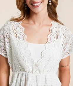 Daytrip Crochet Lace Peplum Top White Online