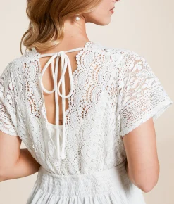 Daytrip Crochet Lace Peplum Top White Online