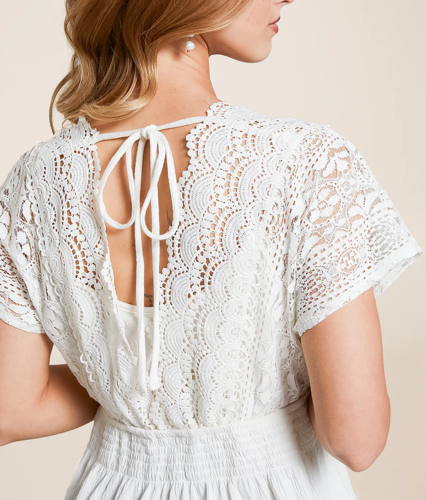 Daytrip Crochet Lace Peplum Top White Online