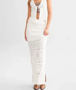 Bottoms | Willow & Root Crochet Maxi Skirt Cream