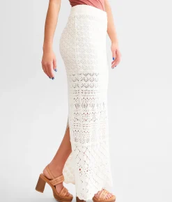 Bottoms | Willow & Root Crochet Maxi Skirt Cream
