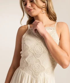 Dresses | Willow & Root Crochet Mini Dress Cream