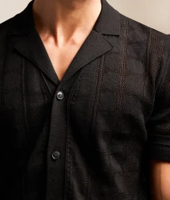 Eight X Crochet Shirt Black Hot