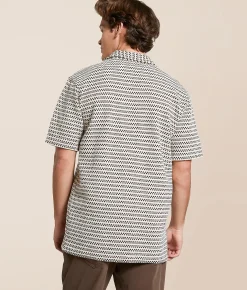Fried Waters Crochet Shirt Brown & Ecru Online