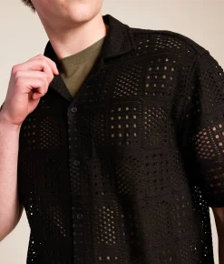 Sunset x Vine Crochet Shirt Black Hot