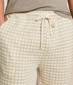 Bottoms|Shorts | Fried Waters Crochet Short Ecru Tan