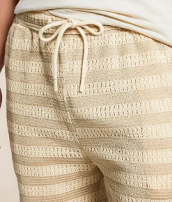 Fried Waters Crochet Striped Short Ecru Sand Sale
