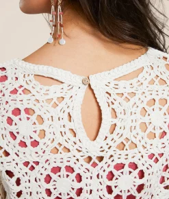 Tops | Willow & Root Crochet Sweater Cream