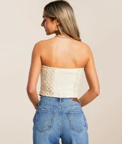 Tops | Miss Me Crochet Tube Top Natural