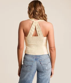 Miss Me Crochet Vest Off White Discount