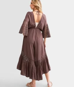Rompers & Jumpsuits | Hyfve Crochet Wide Leg Jumpsuit Peppercorn