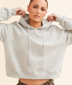 Tops | Gilded Intent Cropped Boxy Hooded Sweatshirt Feathered Owl
